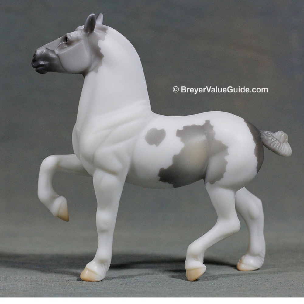 Breyer Stablemates G3 Belgian model in a matte grey pinto finish